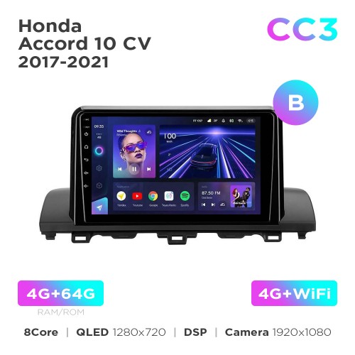 Штатна магнітола Teyes CC3 4+64 Gb Honda Accord 10 CV 2017-2021 (B) 9