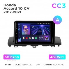 Штатная магнитола Teyes CC3 6+128 Gb Honda Accord 10 CV 2017-2021 (A) 9"