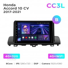 Штатна магнітола Teyes CC3L 4+32 Gb Honda Accord 10 CV 2017-2021 (B) 9"