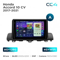 Штатна магнітола Teyes CC4 2k 8+128 Gb Honda Accord 10 CV 2017-2021 (A) 9"
