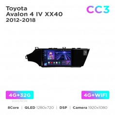 Штатна магнітола Teyes CC3 4+32 Gb Toyota Avalon 4 IV XX40 2012-2018 9"