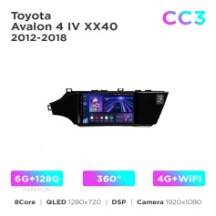 Штатна магнітола Teyes CC3 6+128 Gb 360° Toyota Avalon 4 IV XX40 2012-2018 9