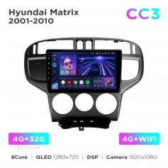 Штатна магнітола Teyes CC3 4+32 Gb Hyundai Matrix 2001-2010 9"