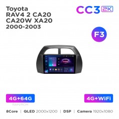 Штатна магнітола Teyes CC3 2k 4+64 Gb Toyota RAV4 2 CA20 CA20W XA20 2000-2003 (F3) 9"