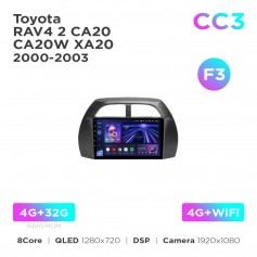 Штатная магнитола Teyes CC3 4+32 Gb Toyota RAV4 2 CA20 CA20W XA20 2000-2003 (F3) 9"