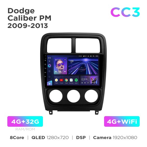 Штатна магнітола Teyes CC3 4+32 Gb Dodge Caliber PM 2009-2013 9"