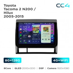 Штатна магнітола Teyes CC4 2k 8+128 Gb Toyota Tacoma 2 N200 / Hilux 2005-2015 9"