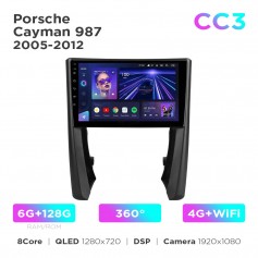 Штатна магнітола Teyes CC3 6+128 Gb 360° Porsche Cayman 987 2005-2012 9"