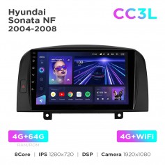 Штатная магнитола Teyes CC3L 4+64 Gb Hyundai Sonata NF 2004-2008 9"