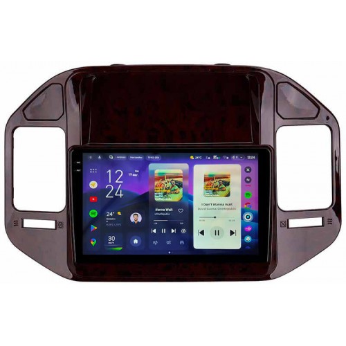 Штатная магнитола Teyes CC4 Pro 2k 12+256 Gb Mitsubishi Pajero 3 V70 V60 1999-2006 (brown) 9"