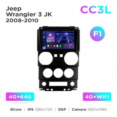 Штатная магнитола Teyes CC3L 4+64 Gb Jeep Wrangler 3 JK 2008-2010 (F1) 9"