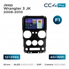 Штатна магнітола Teyes CC4 Pro 2k 12+256 Gb Jeep Wrangler 3 JK 2008-2010 (F1) 9"