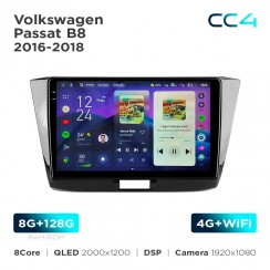 Штатна магнітола Teyes CC4 2k 8+128 Gb Volkswagen Passat B8 2016-2018 10"