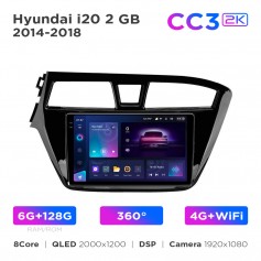 Штатна магнітола Teyes CC3 2k 6+128 Gb 360° Hyundai i20 2 GB 2014-2018 9