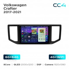Штатная магнитола Teyes CC4 2k 6+64 Gb Volkswagen Crafter 2017-2021 10"