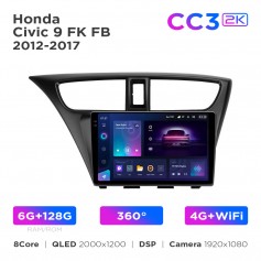 Штатная магнитола Teyes CC3 2k 6+128 Gb 360° Honda Civic 9 FK FB 2012-2017 9