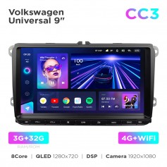 Штатна магнітола Teyes CC3 3+32 Gb Volkswagen Universal 9"