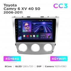 Штатна магнітола Teyes CC3 4+64 Gb Toyota Camry 6 XV 40 50 2006-2011 10"