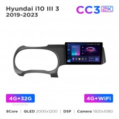 Штатна магнітола Teyes CC3 2k 4+32 Gb Hyundai i10 3 2019-2023 9"