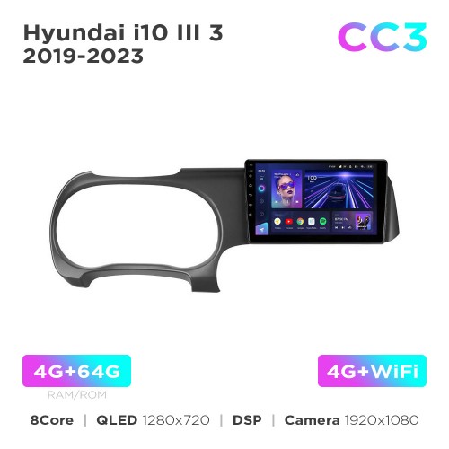 Штатна магнітола Teyes CC3 4+64 Gb Hyundai i10 3 2019-2023 9