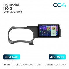 Штатная магнитола Teyes CC4 2k 6+64 Gb Hyundai i10 3 2019-2023 9"