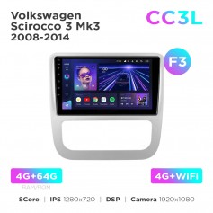 Штатная магнитола Teyes CC3L 4+64 Gb Volkswagen Scirocco 3 Mk3 2008-2014 (F3) 9"