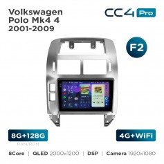 Штатна магнітола Teyes CC4 Pro 2k 8+128 Gb Volkswagen Polo Mk4 4 2001-2009 (F2) 9"