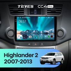 Штатная магнитола Teyes CC4 Pro 2k 8+128 Gb Toyota Highlander 2 XU40 2007-2013 (F2) 10"