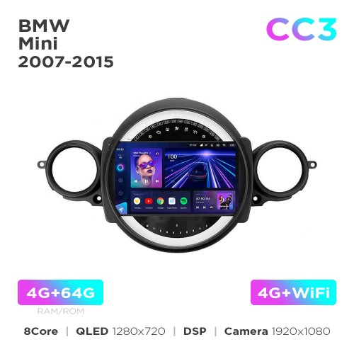 Штатна магнітола Teyes CC3 4+64 Gb BMW Mini 2007-2015 (F1) 9"