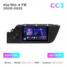 Штатная магнитола Teyes CC3 6+128 Gb Kia Rio 4 FB 2020-2022 9"