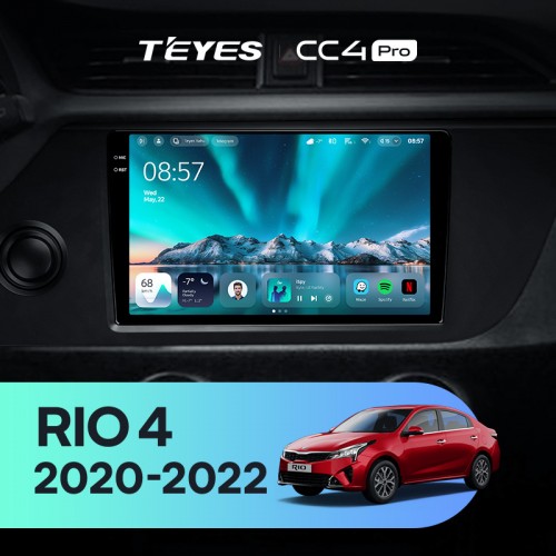 Штатная магнитола Teyes CC4 Pro 2k 12+256 Gb Kia Rio 4 FB 2020-2022 9"