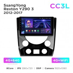 Штатная магнитола Teyes CC3L 4+64 Gb SsangYong Rexton Y290 3 2012-2017 9"