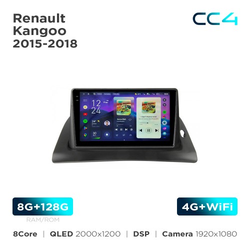 Штатна магнітола Teyes CC4 2k 8+128 Gb Renault Kangoo 2015-2018 9"