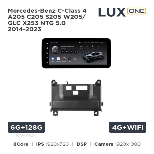 Штатная магнитола Teyes LUX ONE 6+128 Gb Mercedes-Benz C-Class 4 A205 C205 S205 W205 / GLC-Class X253 NTG 5.0 2014-2023 12.3"