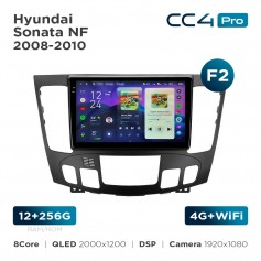 Штатная магнитола Teyes CC4 Pro 2k 12+256 Gb Hyundai Sonata NF 2008-2010 (F2) 9"
