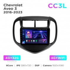 Штатна магнітола Teyes CC3L 4+32 Gb Chevrolet Aveo 3 2016-2023 9"