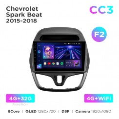 Штатная магнитола Teyes CC3 4+32 Gb Chevrolet Spark Beat 2015-2018 (F2) 9"