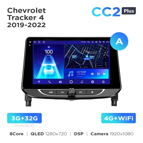 Штатна магнітола Teyes CC2 PLUS 3+32 Gb Chevrolet Tracker 4 (0 Din) 2019-2022 (A) 9"