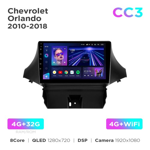 Штатна магнітола Teyes CC3 4+32 Gb Chevrolet Orlando (0 Din) 2010-2018 9"