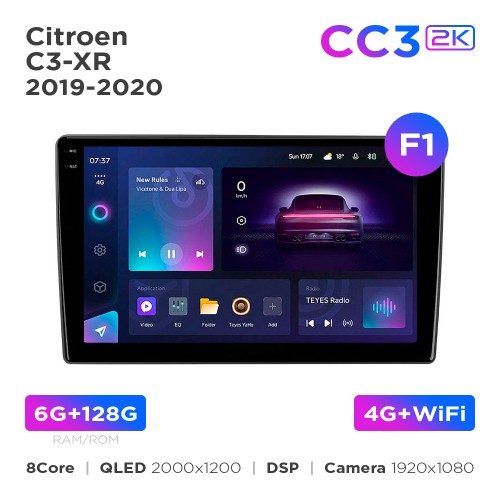 Штатная магнитола Teyes CC3 2k 6+128 Gb Citroen C3-XR 2019-2020 (F1) 10"