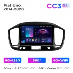 Штатна магнітола Teyes CC3 2k 6+128 Gb 360° Fiat Uno 2014-2020 9