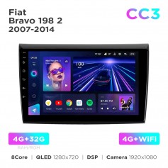 Штатна магнітола Teyes CC3 4+32 Gb Fiat Bravo 198 2 2007-2014 9"