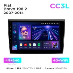 Штатная магнитола Teyes CC3L 4+64 Gb Fiat Bravo 198 2 2007-2014 9"