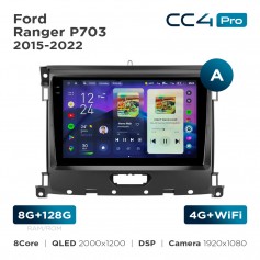 Штатная магнитола Teyes CC4 Pro 2k 8+128 Gb Ford Ranger P703 2015-2022 (A) 9"