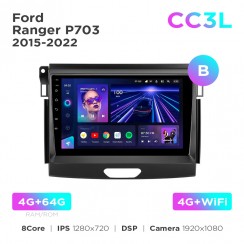 Штатная магнитола Teyes CC3L 4+64 Gb Ford Ranger P703 2015-2022 (B) 9"