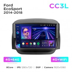 Штатная магнитола Teyes CC3L 4+64 Gb Ford EcoSport 2014-2018 9"