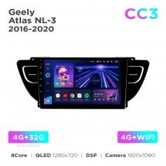 Штатна магнітола Teyes CC3 4+32 Gb Geely Atlas NL-3 2016-2020 9"