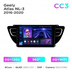 Штатна магнітола Teyes CC3 6+128 Gb 360° Geely Atlas NL-3 2016-2020 9"