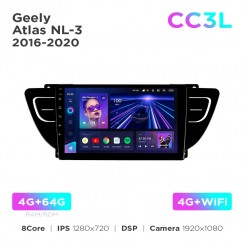 Штатная магнитола Teyes CC3L 4+64 Gb Geely Atlas NL-3 2016-2020 9"