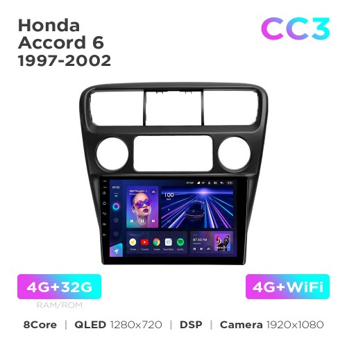 Штатная магнитола Teyes CC3 4+32 Gb Honda Accord 6 1997-2002 9"